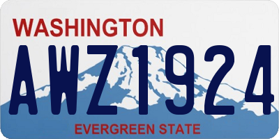 WA license plate AWZ1924