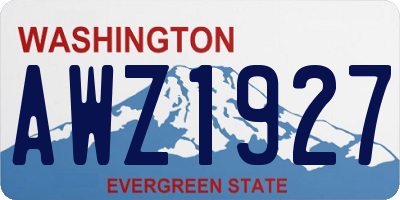 WA license plate AWZ1927