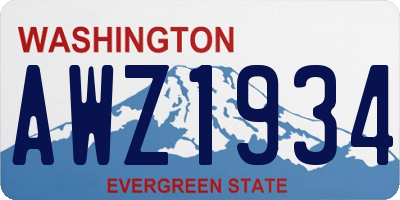 WA license plate AWZ1934