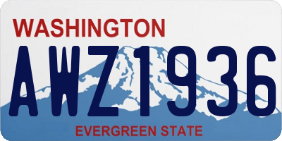 WA license plate AWZ1936