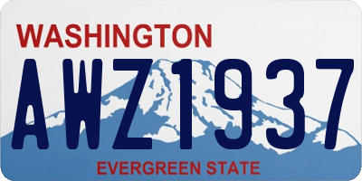 WA license plate AWZ1937