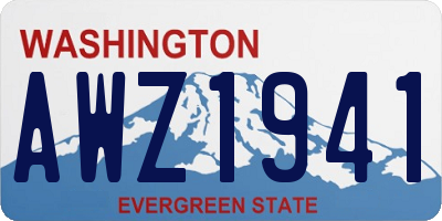WA license plate AWZ1941