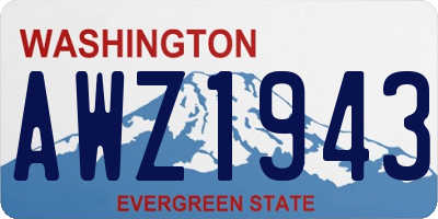 WA license plate AWZ1943