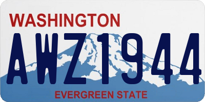 WA license plate AWZ1944