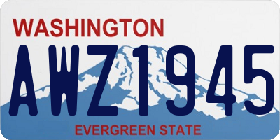 WA license plate AWZ1945