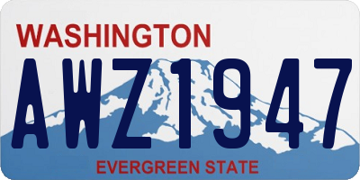 WA license plate AWZ1947