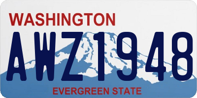 WA license plate AWZ1948