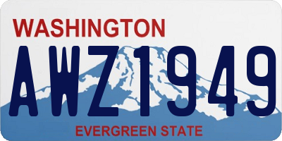 WA license plate AWZ1949