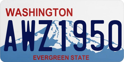 WA license plate AWZ1950