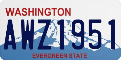 WA license plate AWZ1951