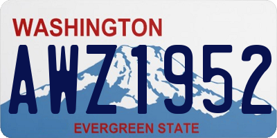 WA license plate AWZ1952