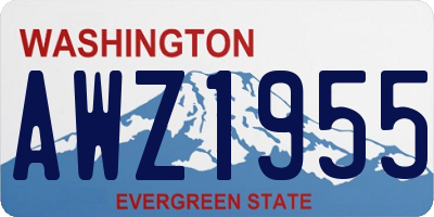 WA license plate AWZ1955