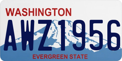WA license plate AWZ1956