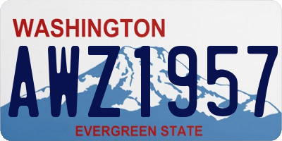 WA license plate AWZ1957