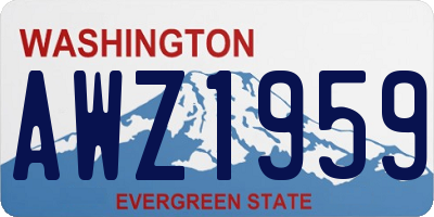 WA license plate AWZ1959