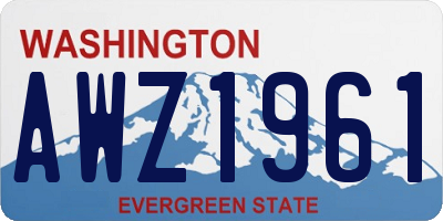 WA license plate AWZ1961