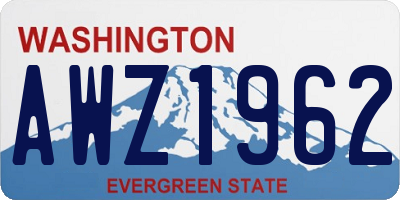 WA license plate AWZ1962