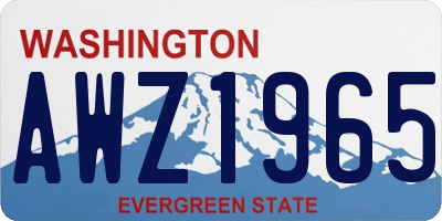 WA license plate AWZ1965