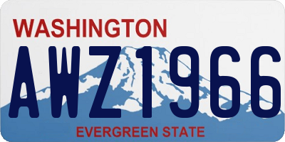 WA license plate AWZ1966