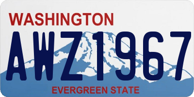 WA license plate AWZ1967