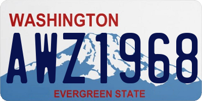 WA license plate AWZ1968