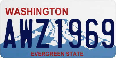 WA license plate AWZ1969