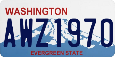WA license plate AWZ1970