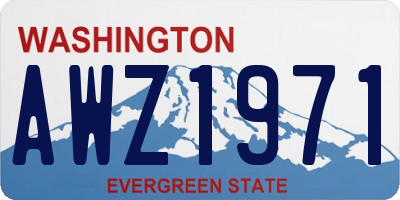 WA license plate AWZ1971