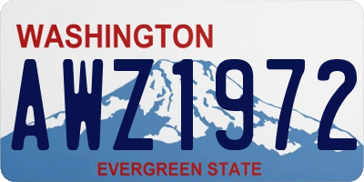 WA license plate AWZ1972
