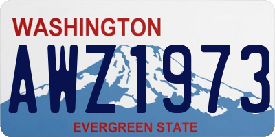 WA license plate AWZ1973