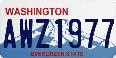 WA license plate AWZ1977