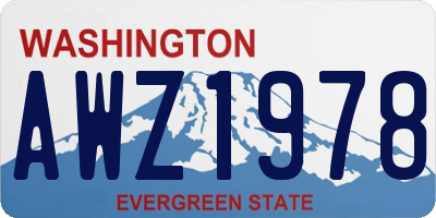 WA license plate AWZ1978