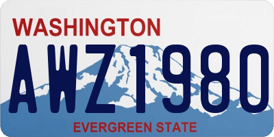 WA license plate AWZ1980
