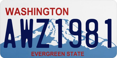 WA license plate AWZ1981