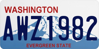 WA license plate AWZ1982