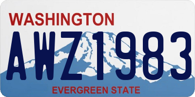 WA license plate AWZ1983