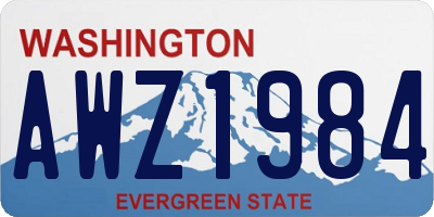 WA license plate AWZ1984