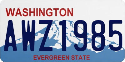WA license plate AWZ1985
