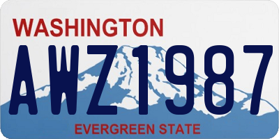 WA license plate AWZ1987