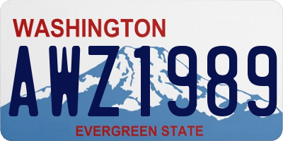 WA license plate AWZ1989