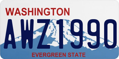 WA license plate AWZ1990