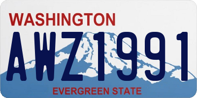 WA license plate AWZ1991