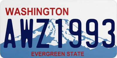 WA license plate AWZ1993