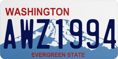 WA license plate AWZ1994