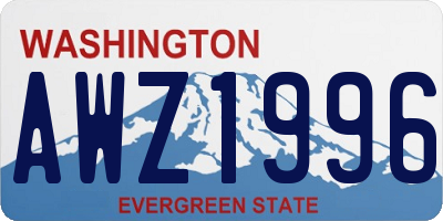 WA license plate AWZ1996