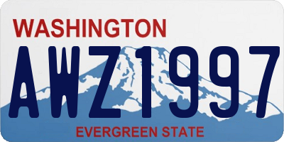 WA license plate AWZ1997