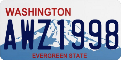 WA license plate AWZ1998