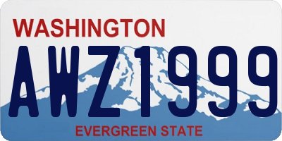 WA license plate AWZ1999