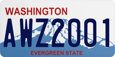 WA license plate AWZ2001