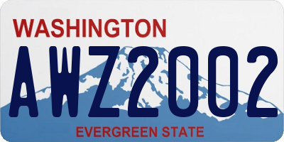 WA license plate AWZ2002